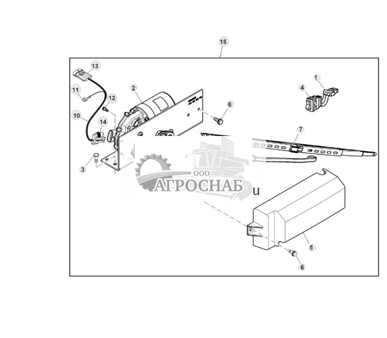 Комплект узла двигателя стеклоочистителя ветрового стекла, задний - ST87656 472.jpg
